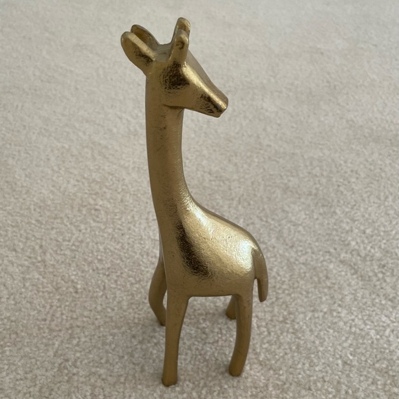 Decorative Gold Metal Giraffe Object - Picture 1 of 3